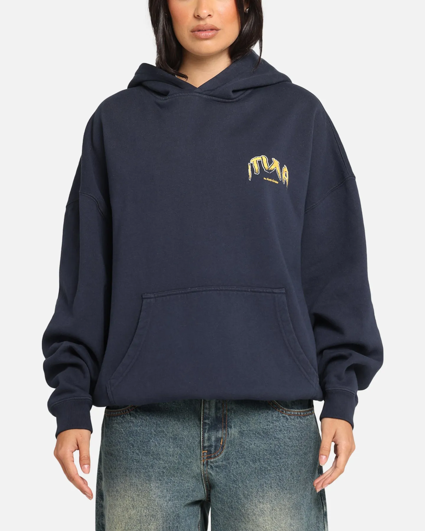 The Anti Order Anti Collegate Boxy Hoodie Navy sold by Culture Kings product image thumbnail 2