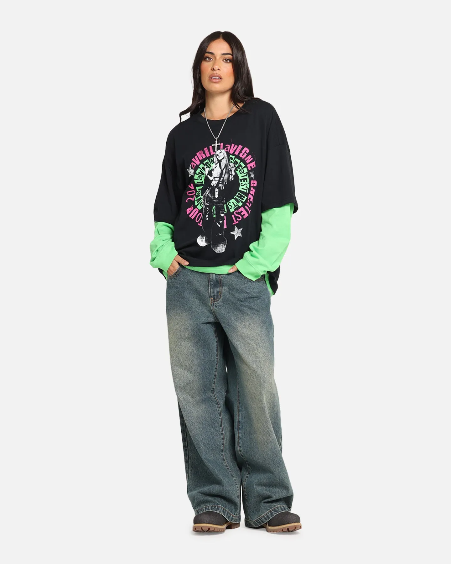 Avril Lavigne Avril Layered Long Sleeve T-Shirt Black Wash sold by Culture Kings product image thumbnail 2