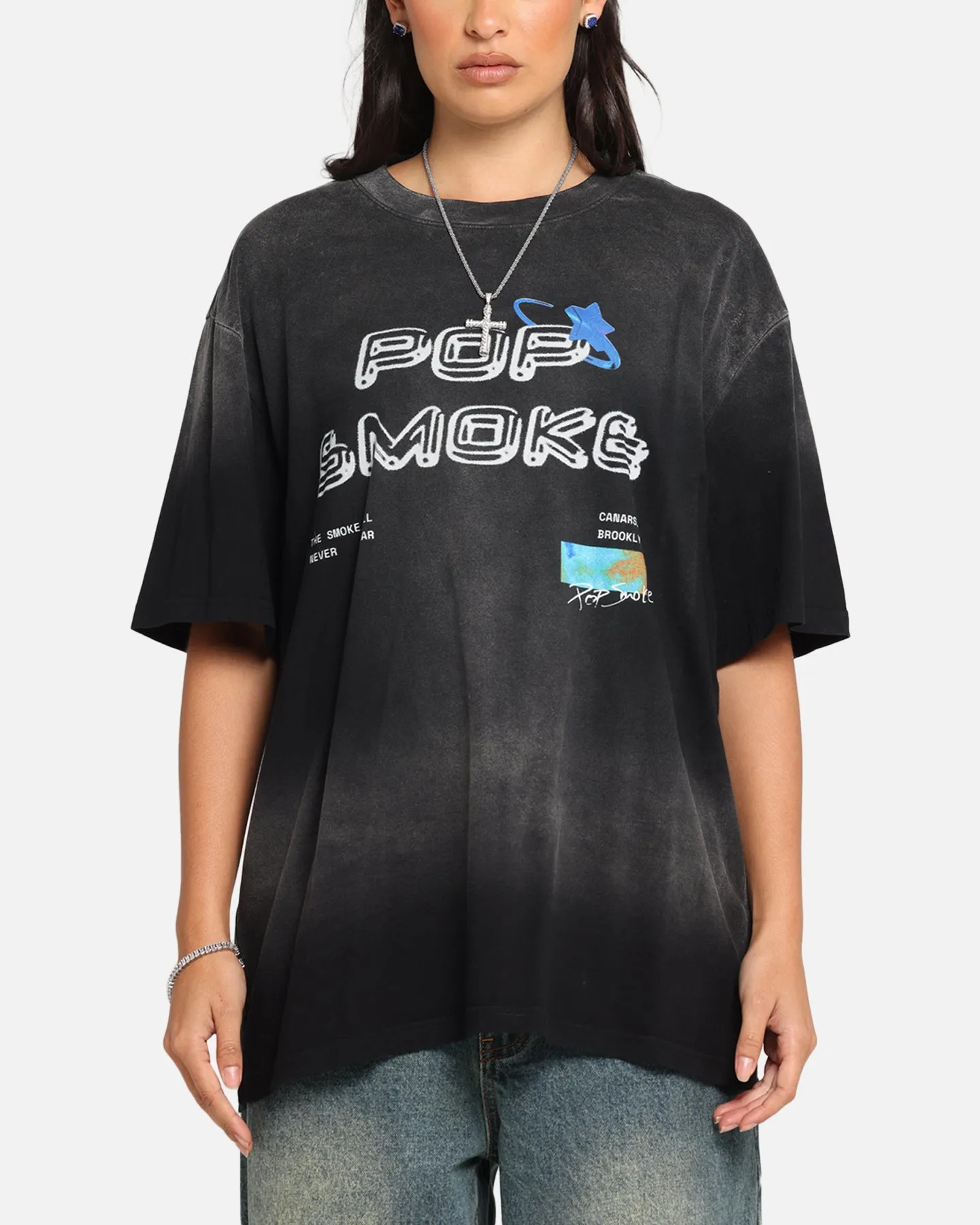 Pop Smoke Never Clear T-Shirt Black Wash sold by Culture Kings product image thumbnail 2