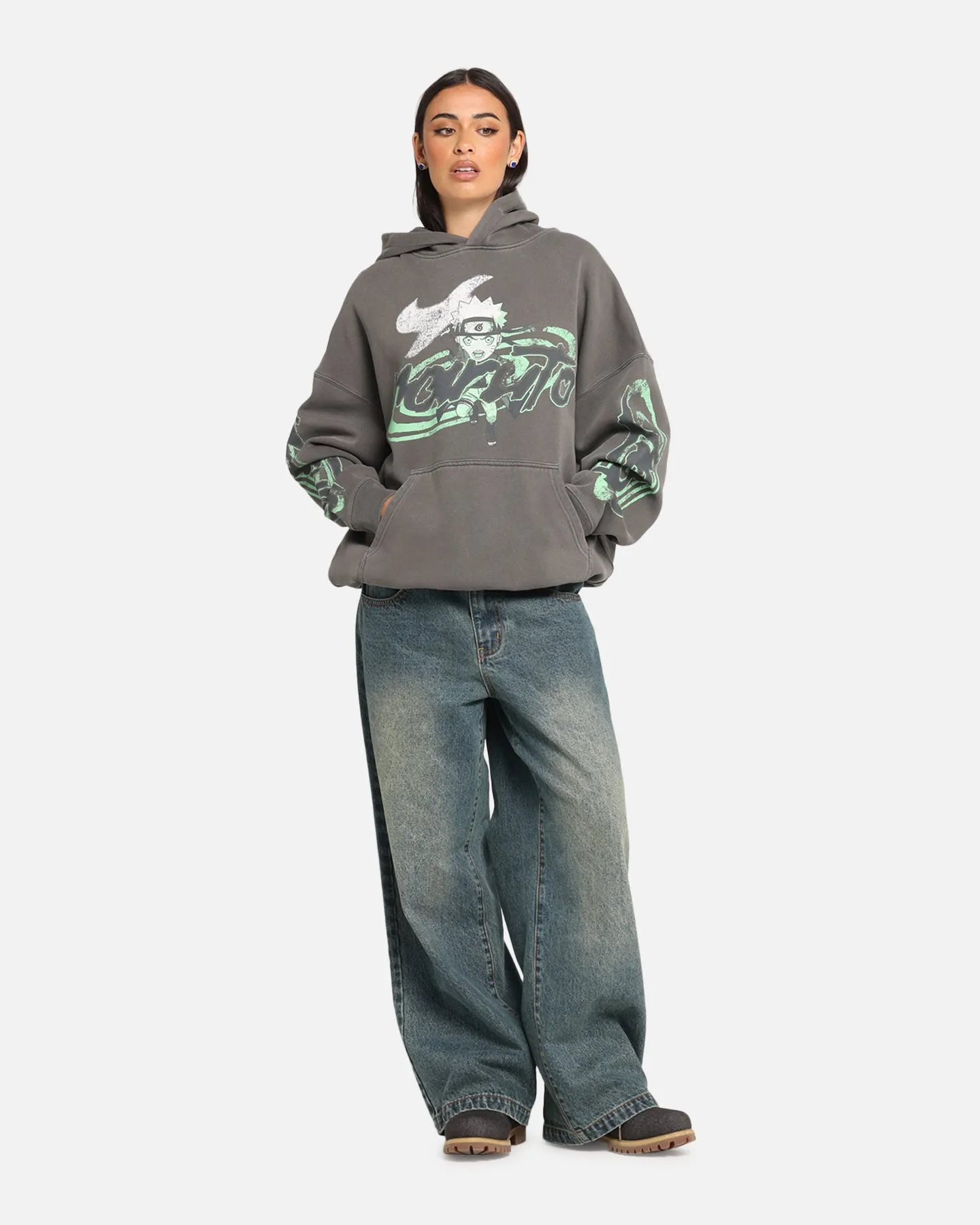 Goat Crew X Naruto Sage Mode Premium Hoodie Washed Charcoal sold by Culture Kings product image thumbnail 2