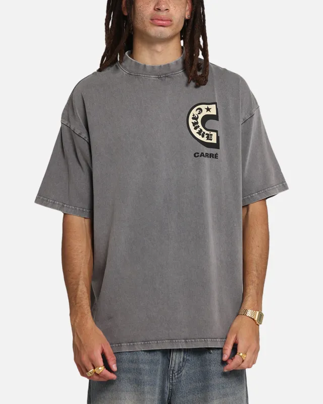 Carre Sacred Letter Mock Neck T-Shirt Washed Charcoal made by Culture Kings