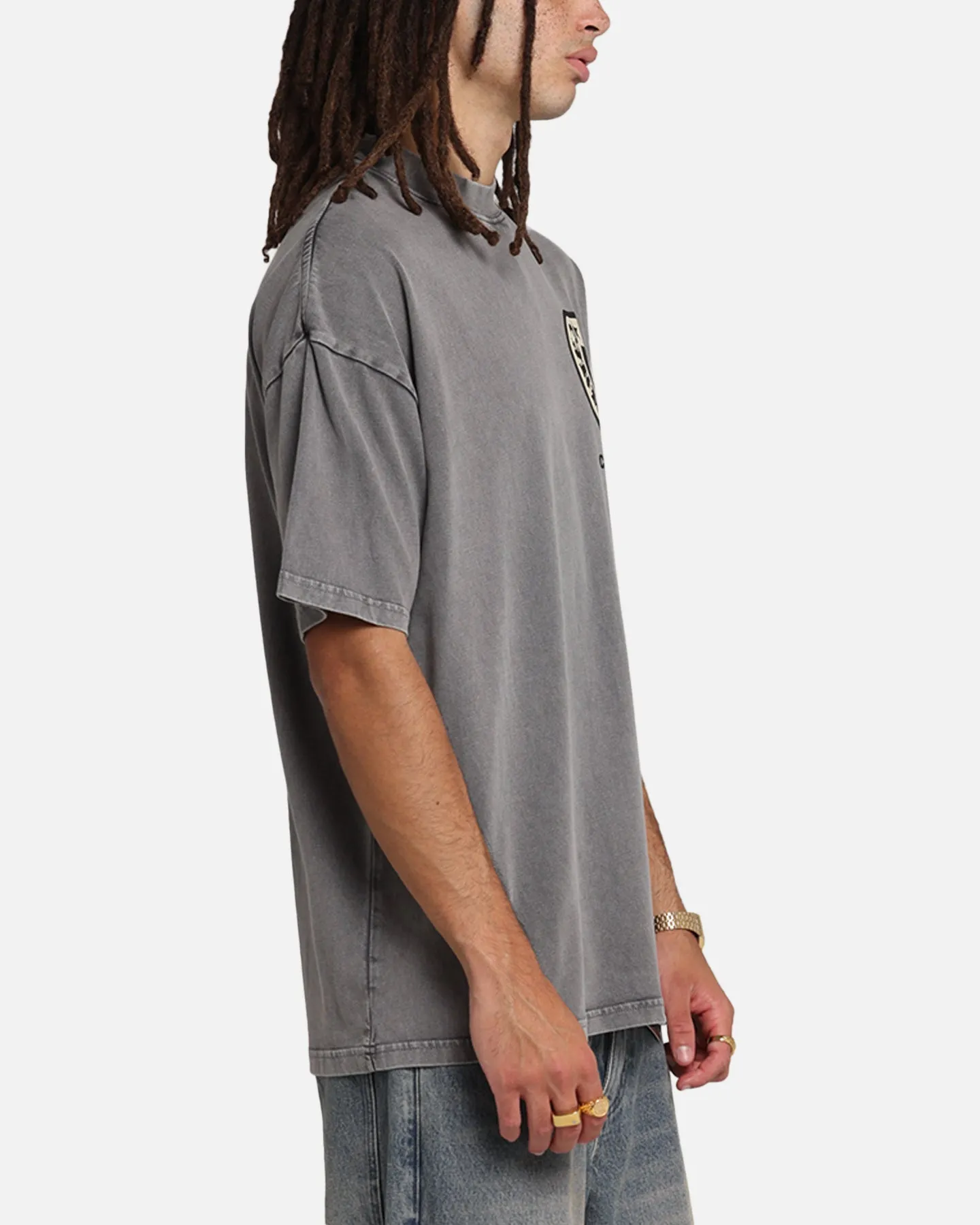 Carre Sacred Letter Mock Neck T-Shirt Washed Charcoal sold by Culture Kings product image thumbnail 4