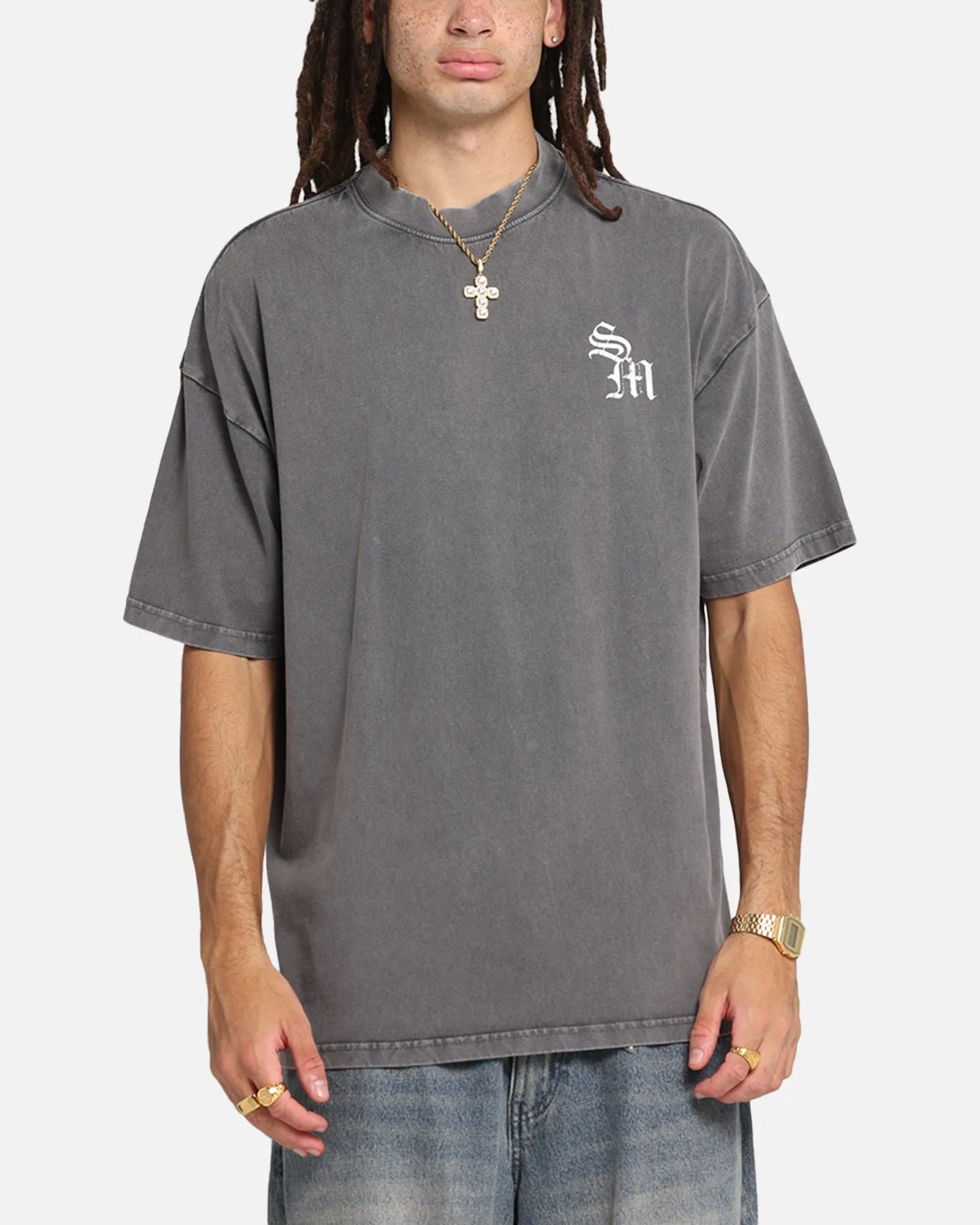 Saint Morta Redemption Mock Neck T-Shirt Washed Charcoal sold by Culture Kings product image thumbnail 2