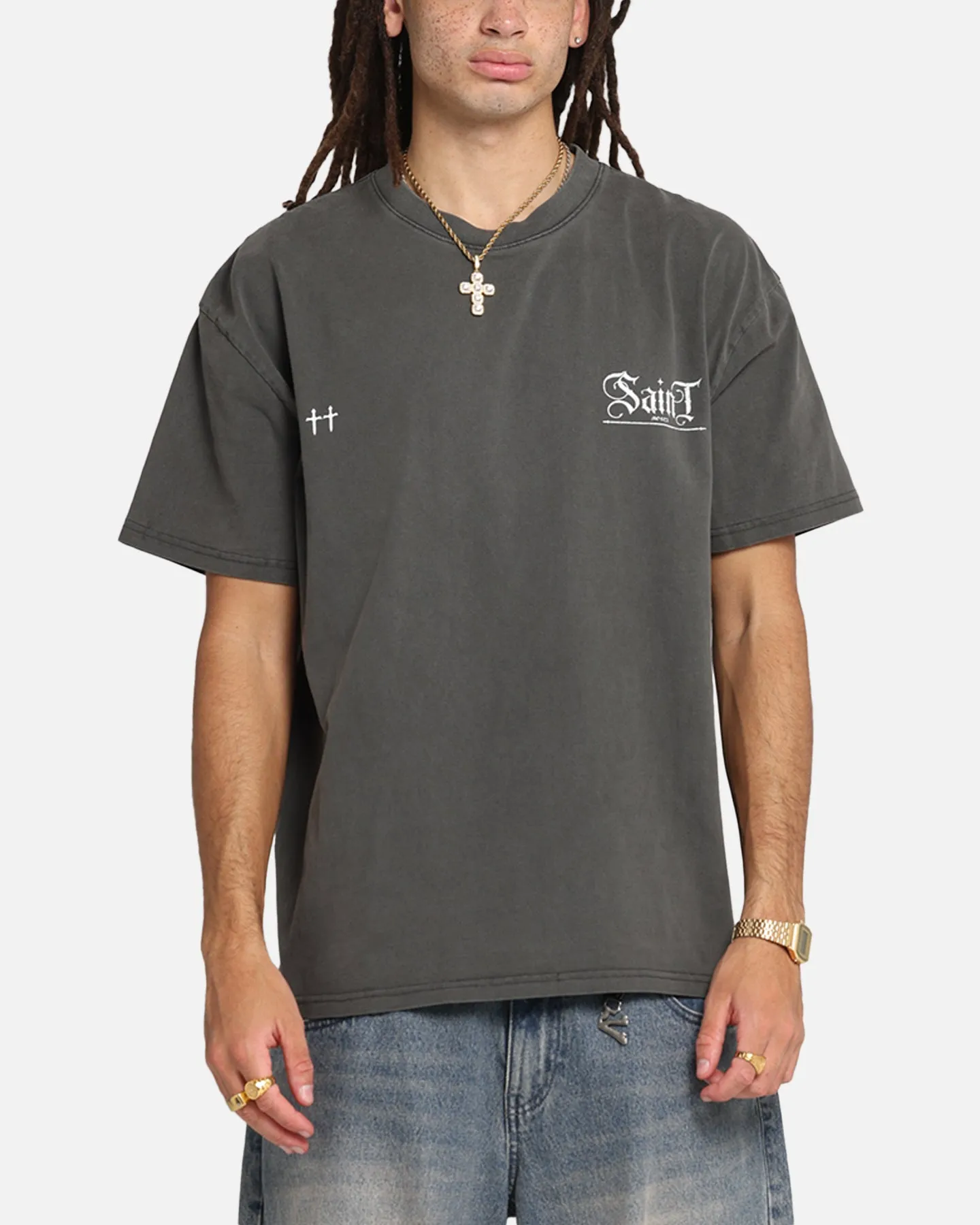 Saint Morta Candle Lit Boxy T-Shirt Black Wash sold by Culture Kings product image thumbnail 2
