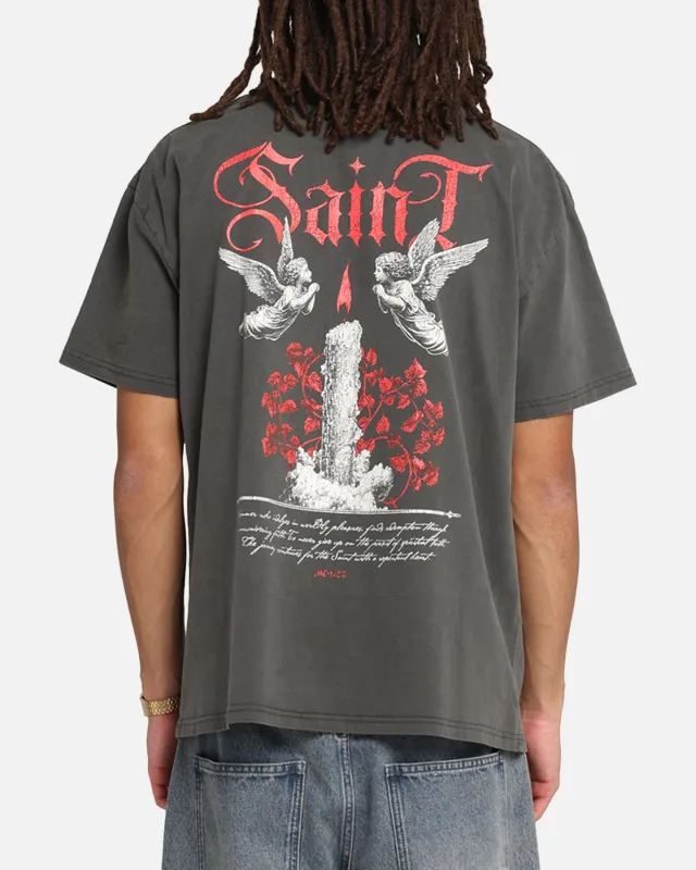 Saint Morta Candle Lit Boxy T-Shirt Black Wash sold by Culture Kings