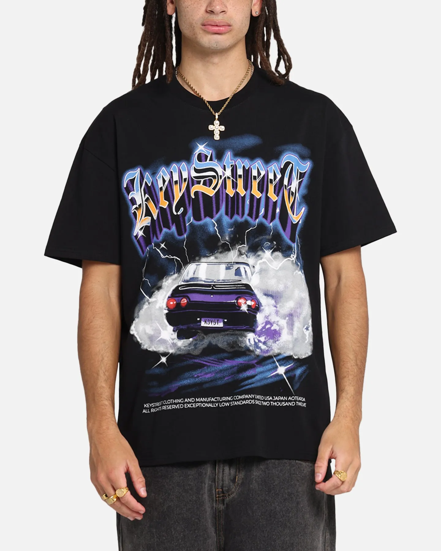 Key Street Burnout T-Shirt Black sold by Culture Kings