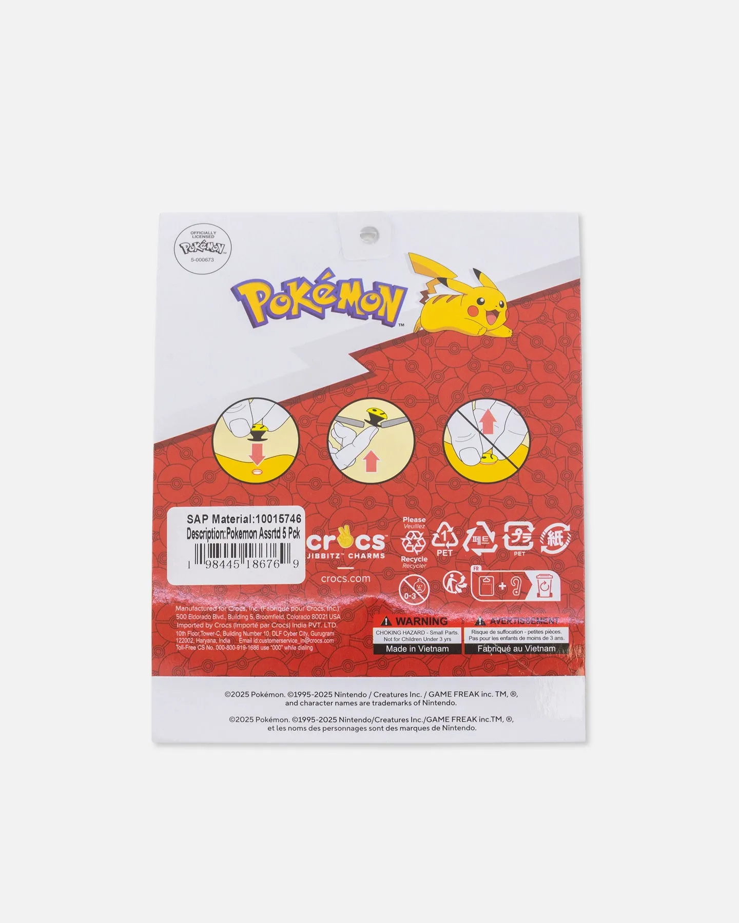 Crocs Pokémon Jibbitz™ Charms 5 Pack Multi sold by Culture Kings product image thumbnail 4