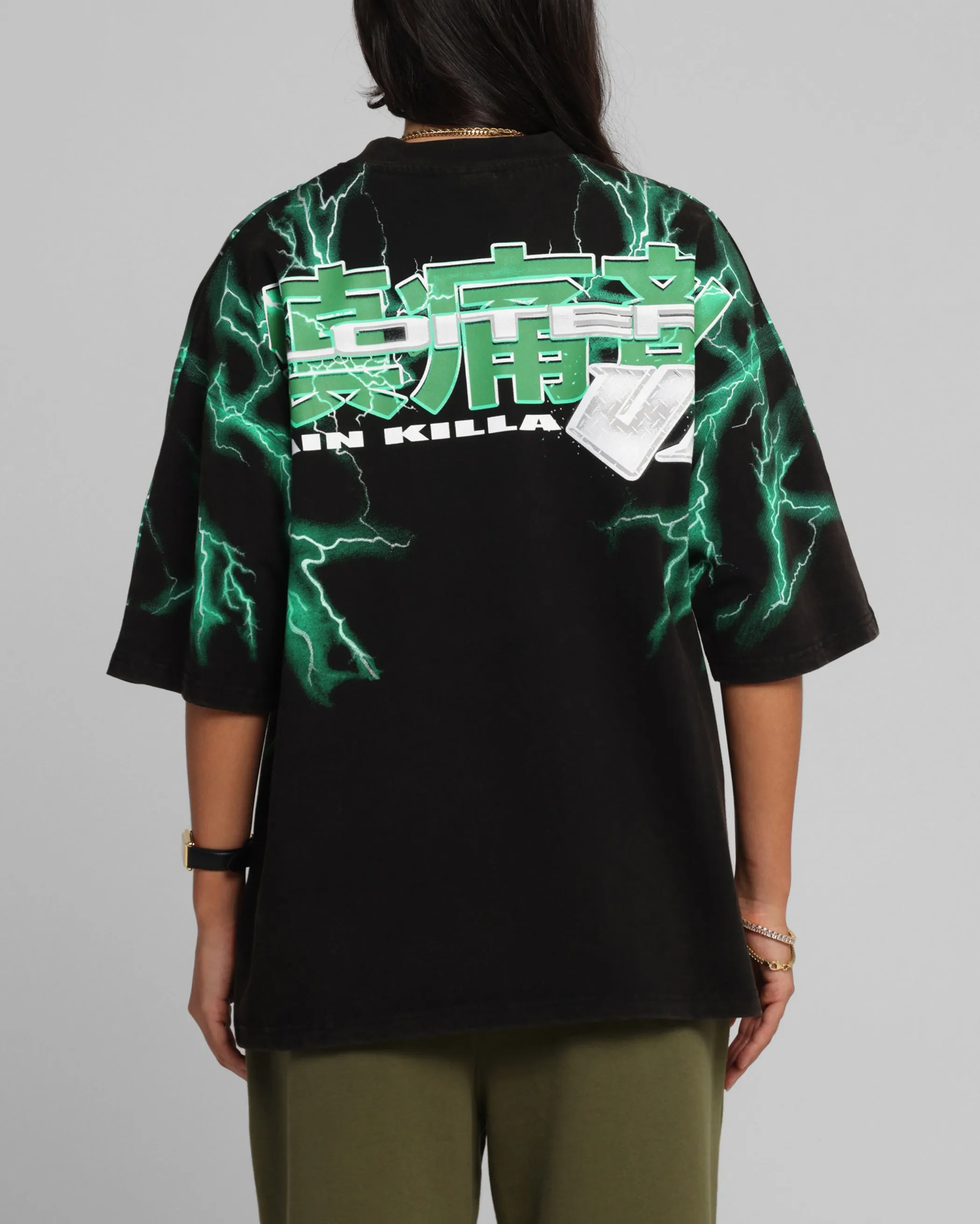 Loiter Greaser Vintage T-Shirt Black/Green sold by Culture Kings product image thumbnail 2