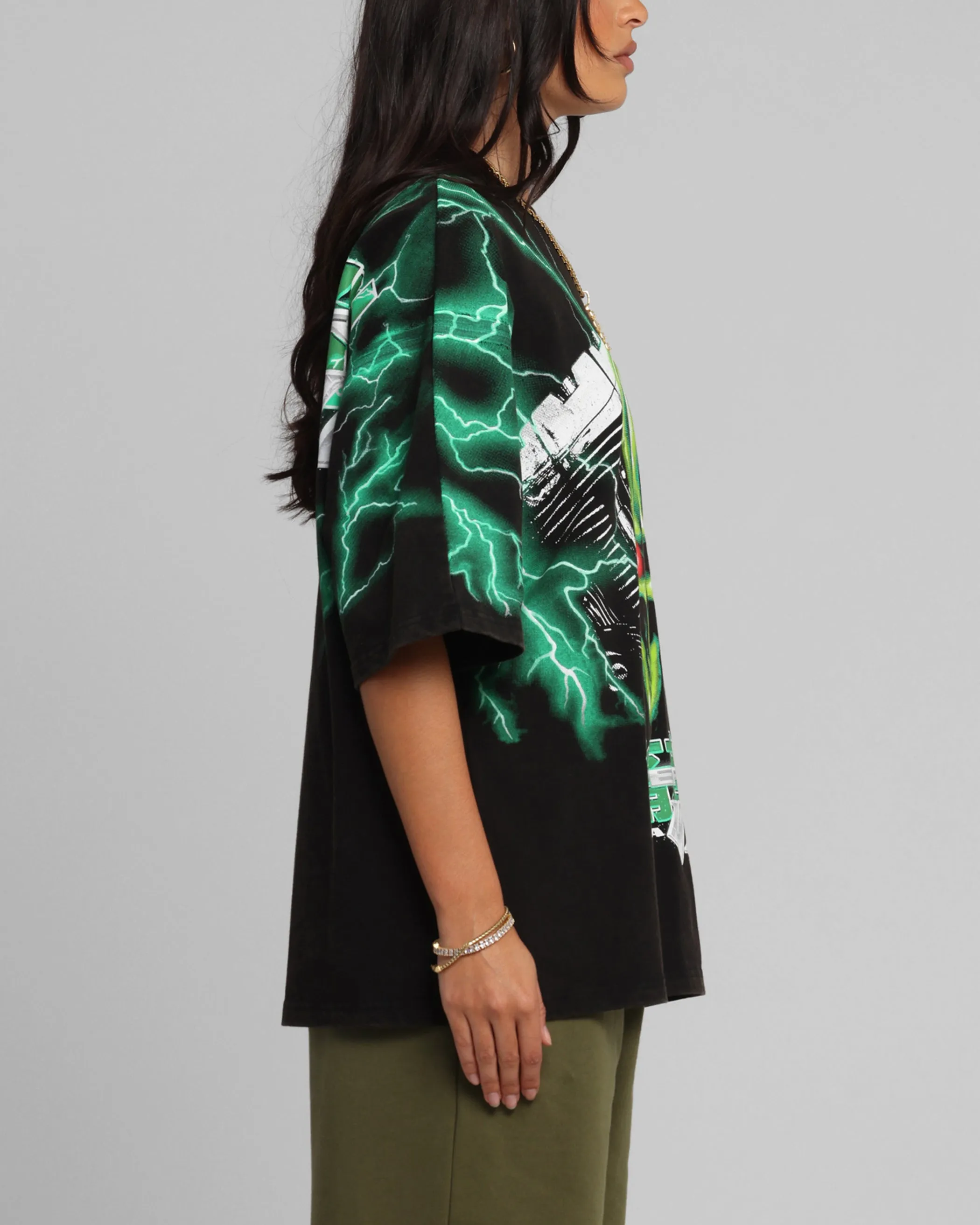 Loiter Greaser Vintage T-Shirt Black/Green sold by Culture Kings product image thumbnail 5