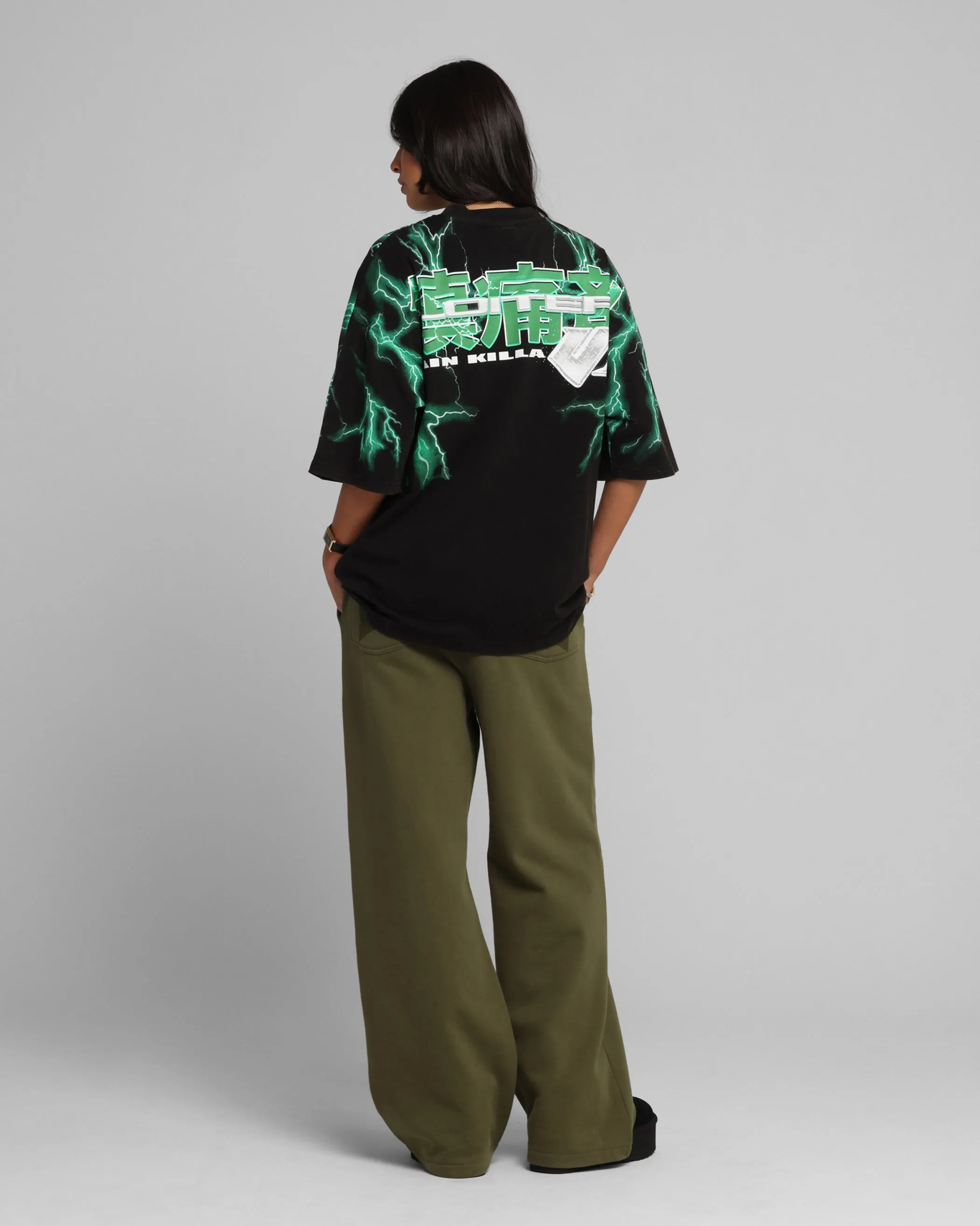 Loiter Greaser Vintage T-Shirt Black/Green sold by Culture Kings product image thumbnail 4