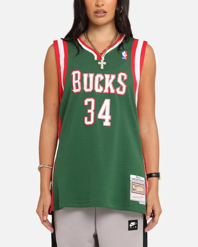 Mitchell & Ness Milwaukee Bucks Giannis Antetokounmpo Swing Jersey Dark Green sold by Culture Kings