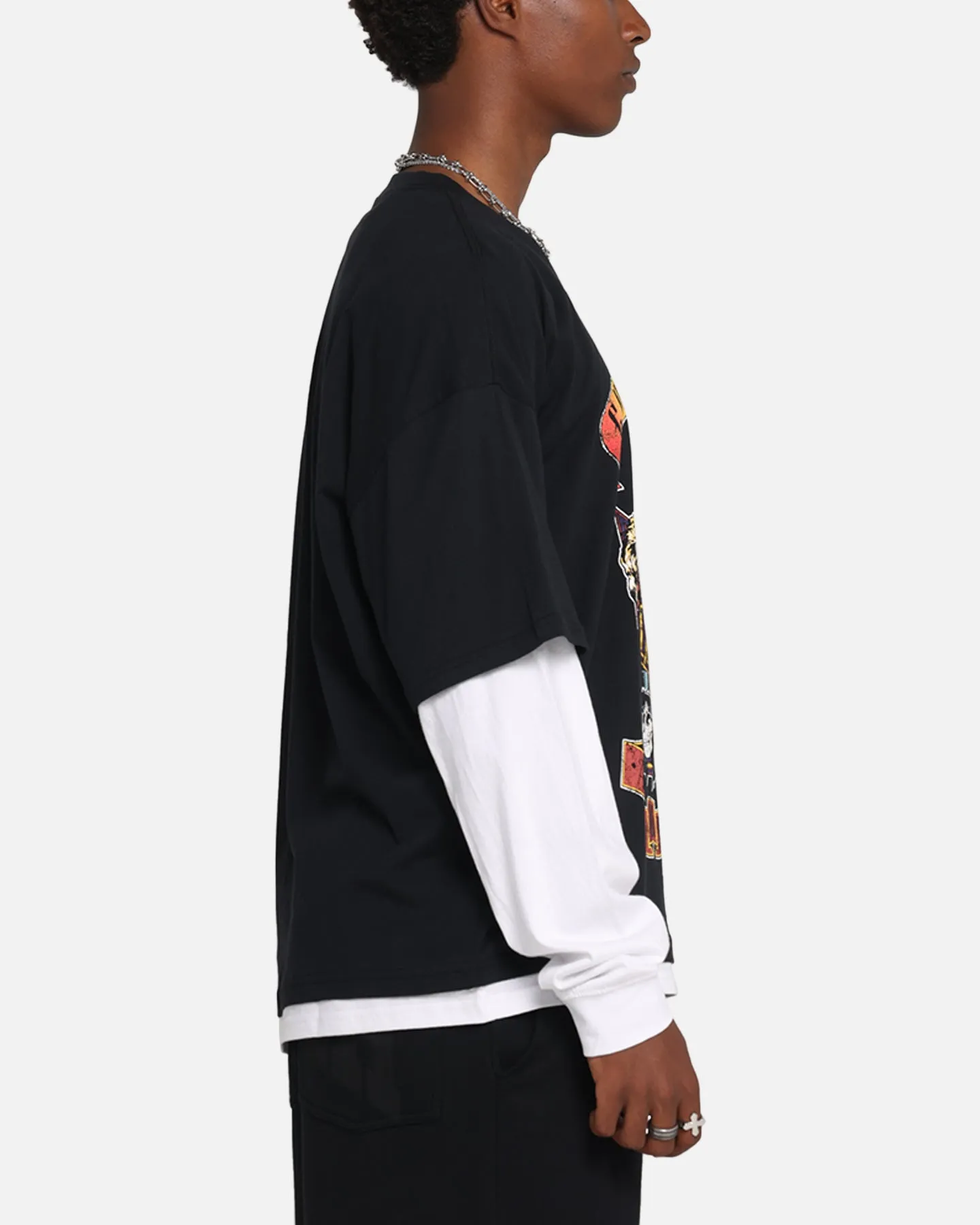 G N Roses Roses Layered Long Sleeve T-Shirt Black Wash sold by Culture Kings product image thumbnail 4