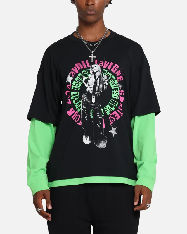Avril Lavigne Avril Layered Long Sleeve T-Shirt Black Wash sold by Culture Kings
