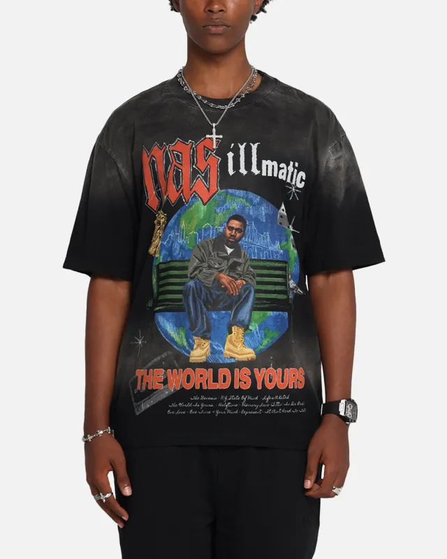 Nas The World Is Yours T-Shirt Washed Black made by Culture Kings