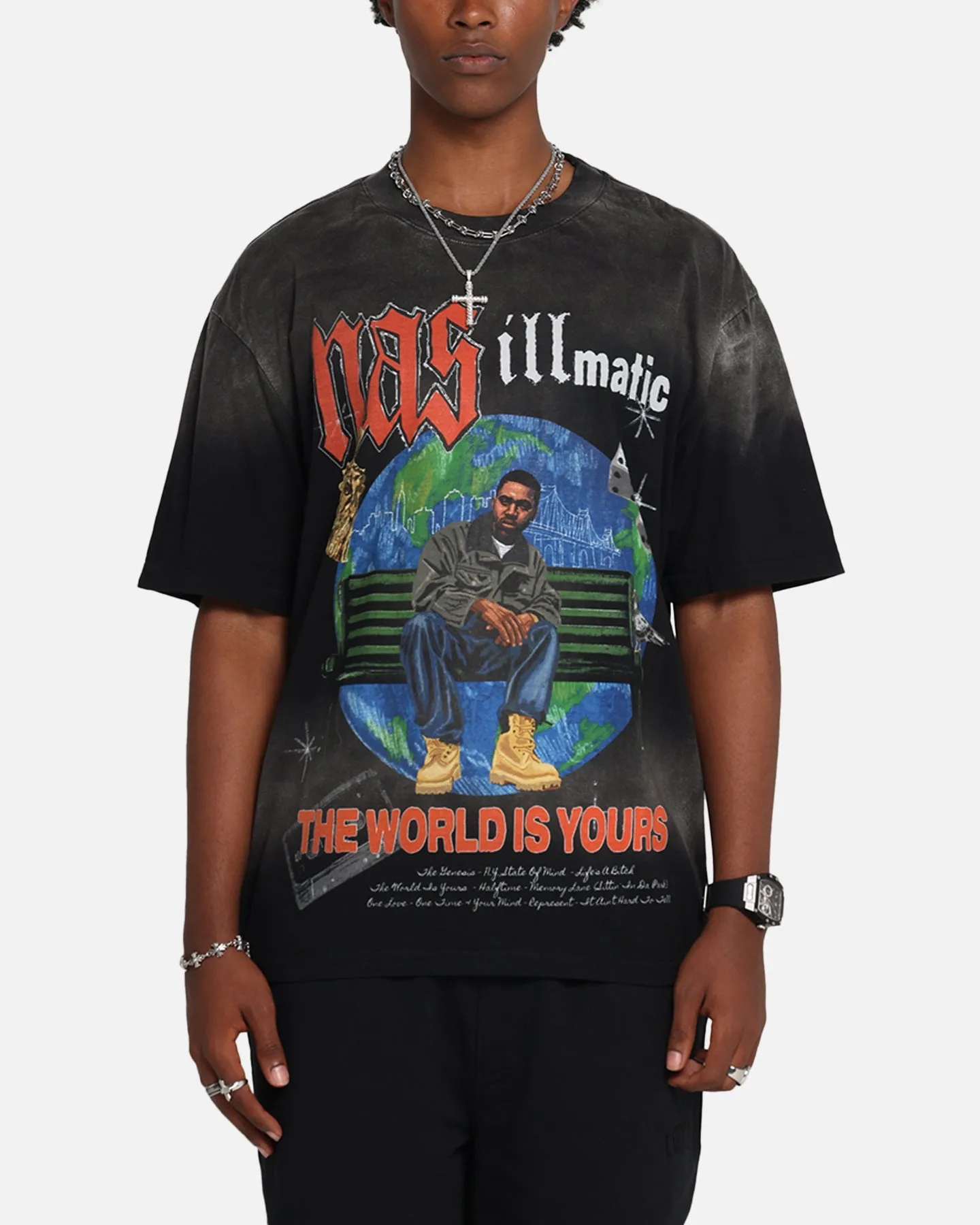 Nas The World Is Yours T-Shirt Washed Black sold by Culture Kings