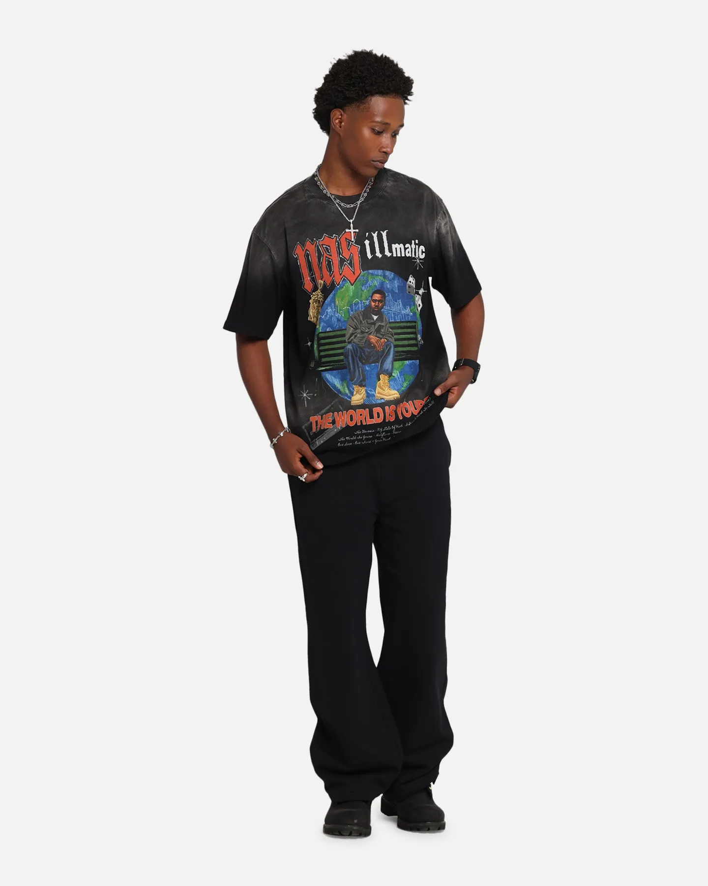 Nas The World Is Yours T-Shirt Washed Black sold by Culture Kings product image thumbnail 2