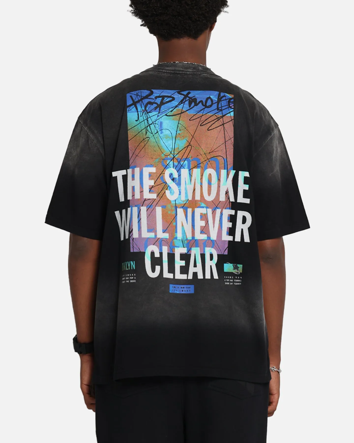 Pop Smoke Never Clear T-Shirt Black Wash sold by Culture Kings product image thumbnail 2