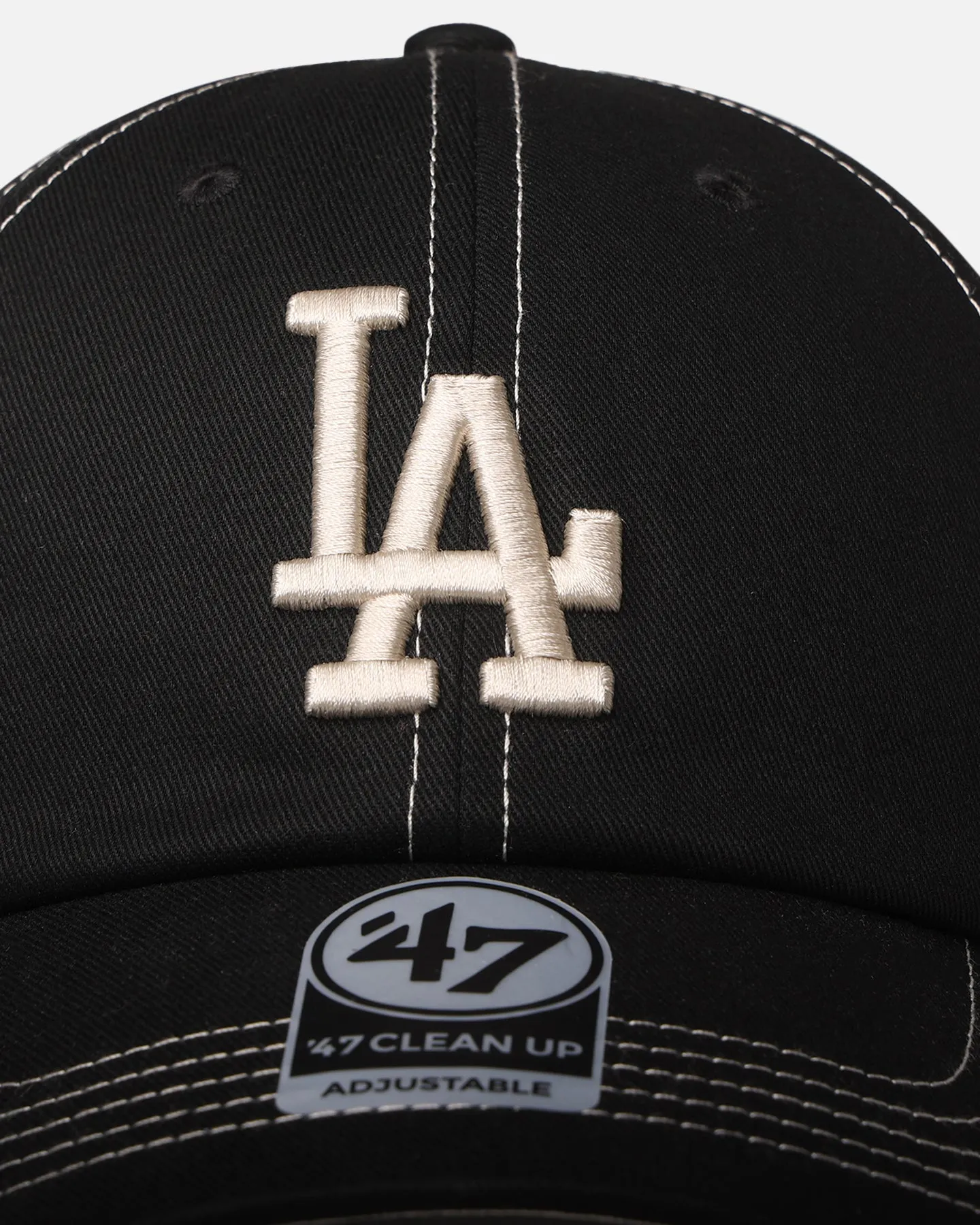 47 Brand Los Angeles Dodgers 'Contrast Stitch' 47 Clean Up Strapback Black/Bone sold by Culture Kings product image thumbnail 5