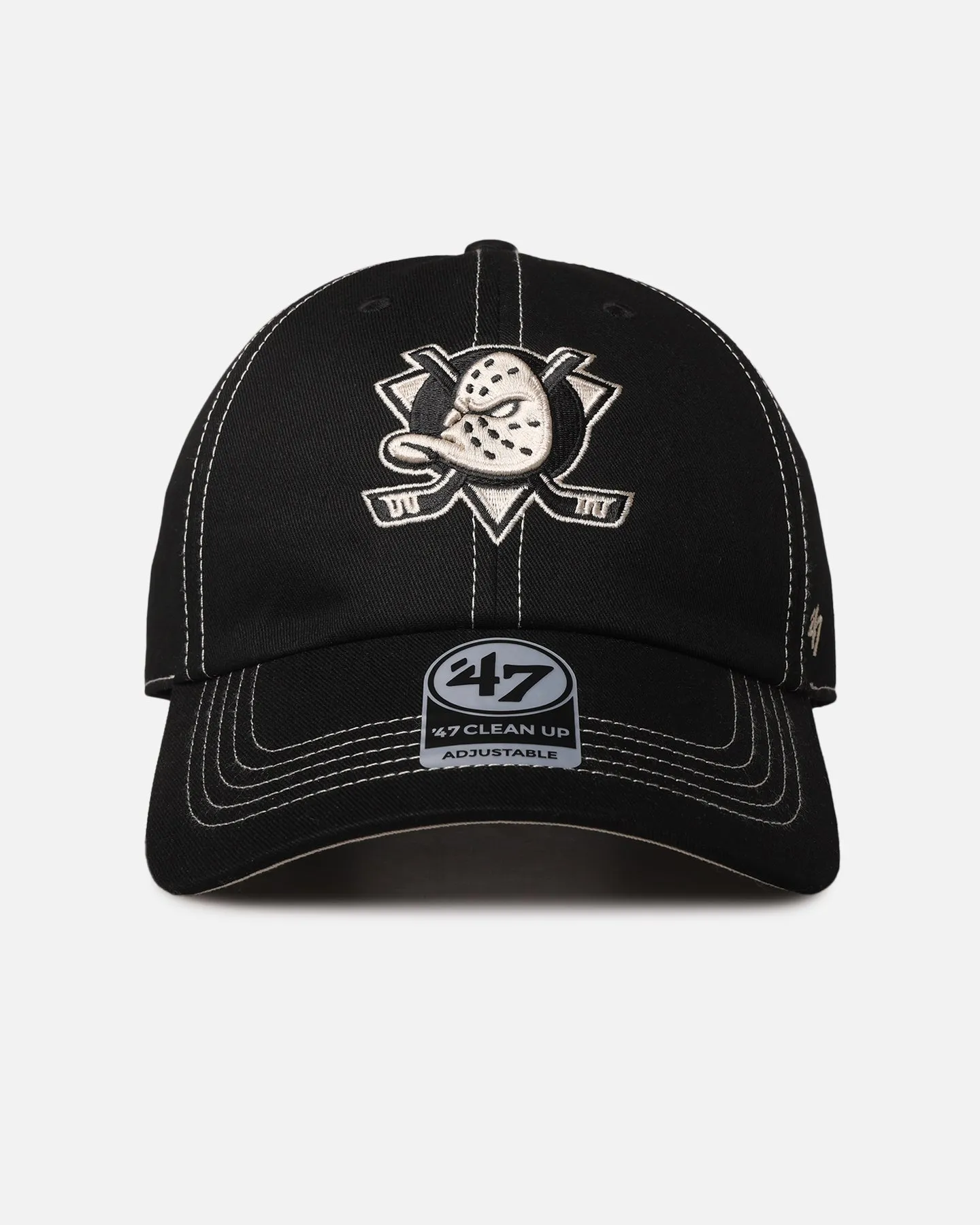47 Brand Anaheim Ducks 'Contrast Stitch' 47 Clean Up Strapback Black/Bone sold by Culture Kings