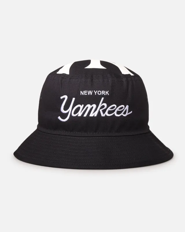 New Era New York Yankees 'Script' Bucket Hat Official Team Colour sold by Culture Kings