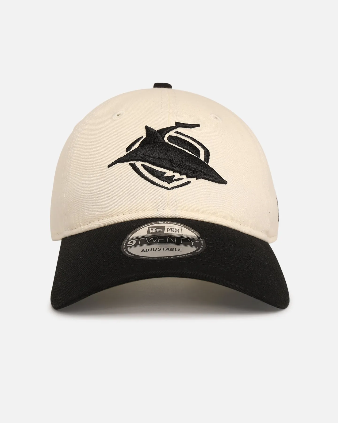New Era Cronulla Sutherland Sharks 'NRL Two Tone' 9TWENTY Strapback Chrome White/Black sold by Culture Kings