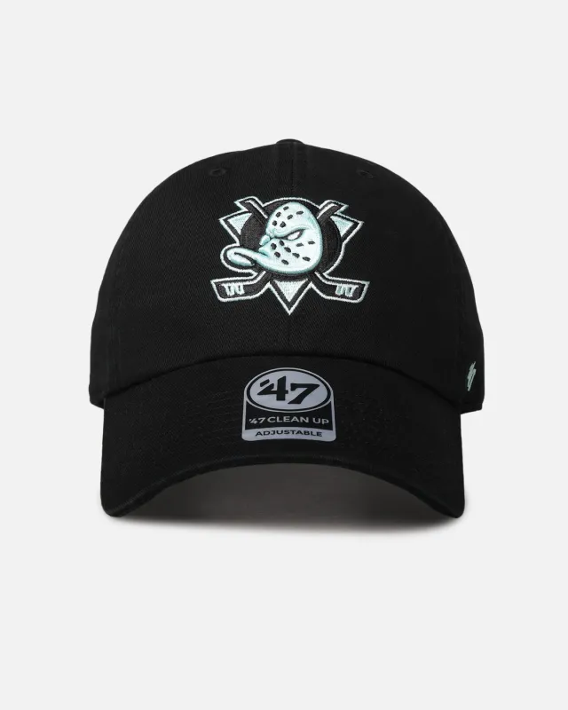 47 Brand Anaheim Ducks 47 Clean Up Strapback Black/Turquoise sold by Culture Kings