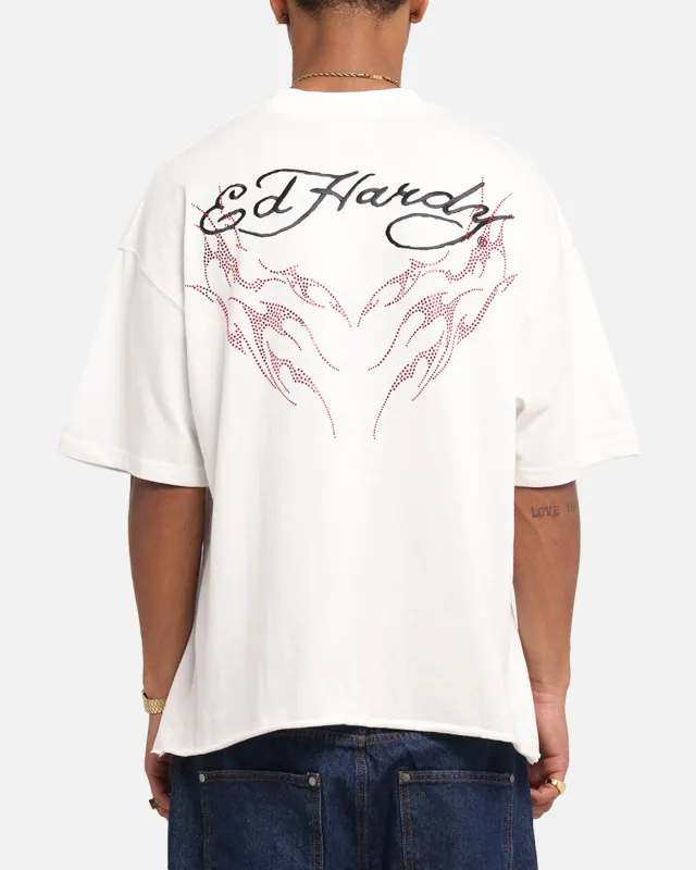 Ed Hardy Techno Rhinestone T-Shirt Off White sold by Culture Kings