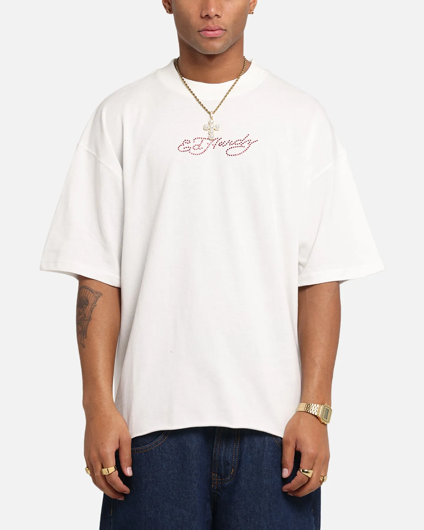 Ed Hardy Techno Rhinestone T-Shirt Off White sold by Culture Kings product image thumbnail 2