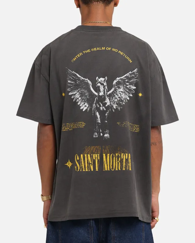 Saint Morta Realm Of Return Boxy T-Shirt Black Wash sold by Culture Kings