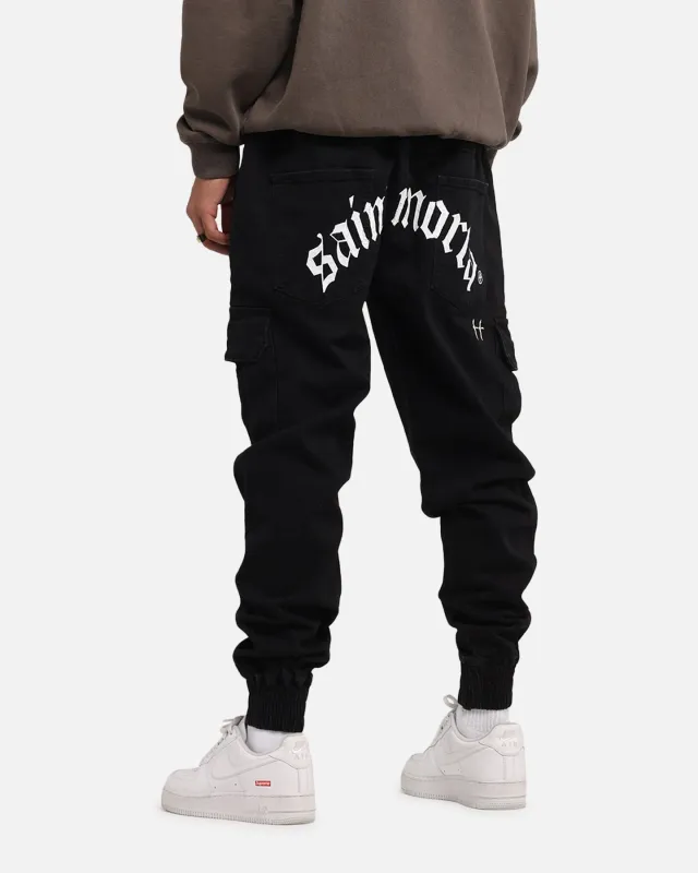 Saint Morta Gothic Cargo Joggers Black Shadow sold by Culture Kings
