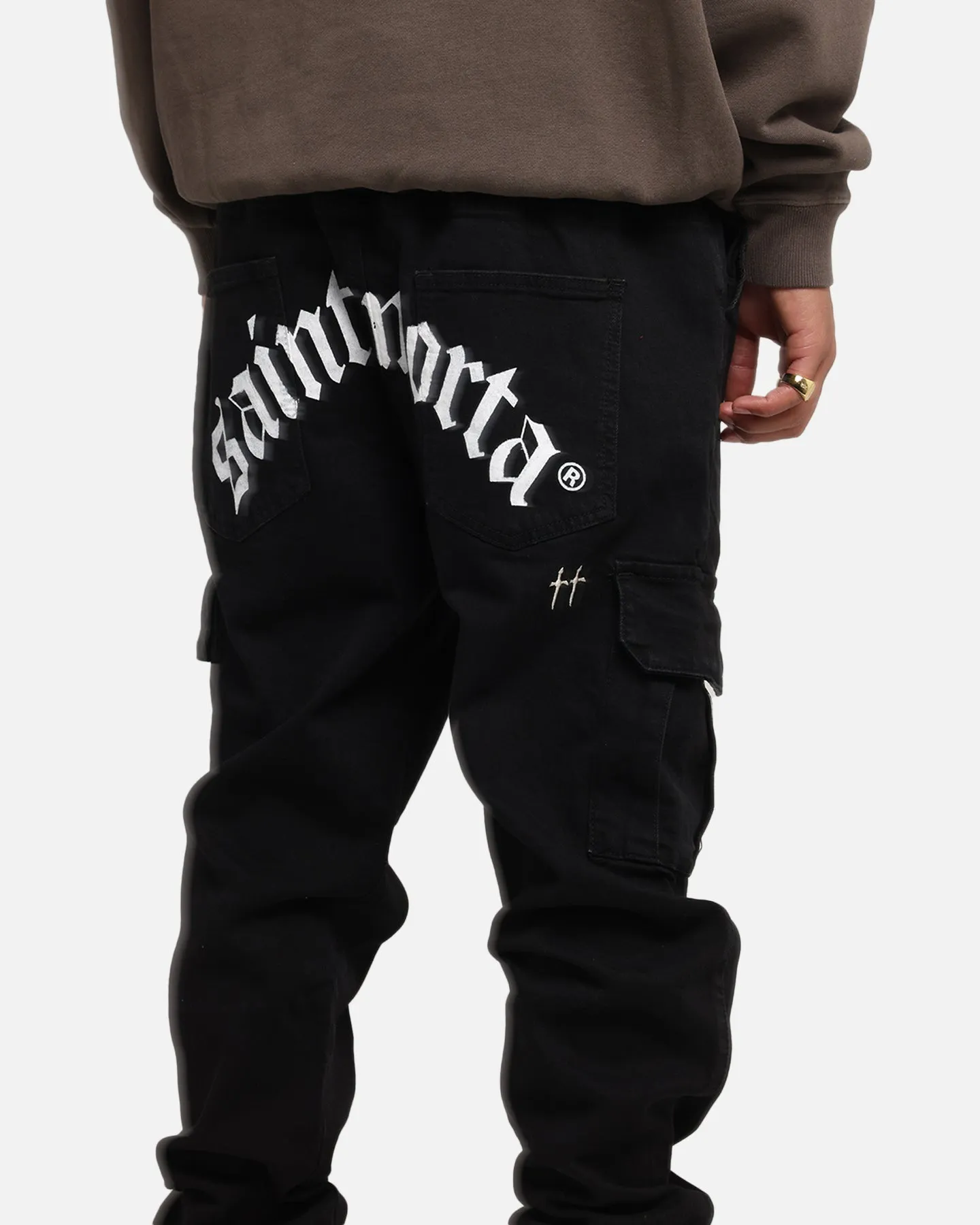 Saint Morta Gothic Cargo Joggers Black Shadow sold by Culture Kings product image thumbnail 5