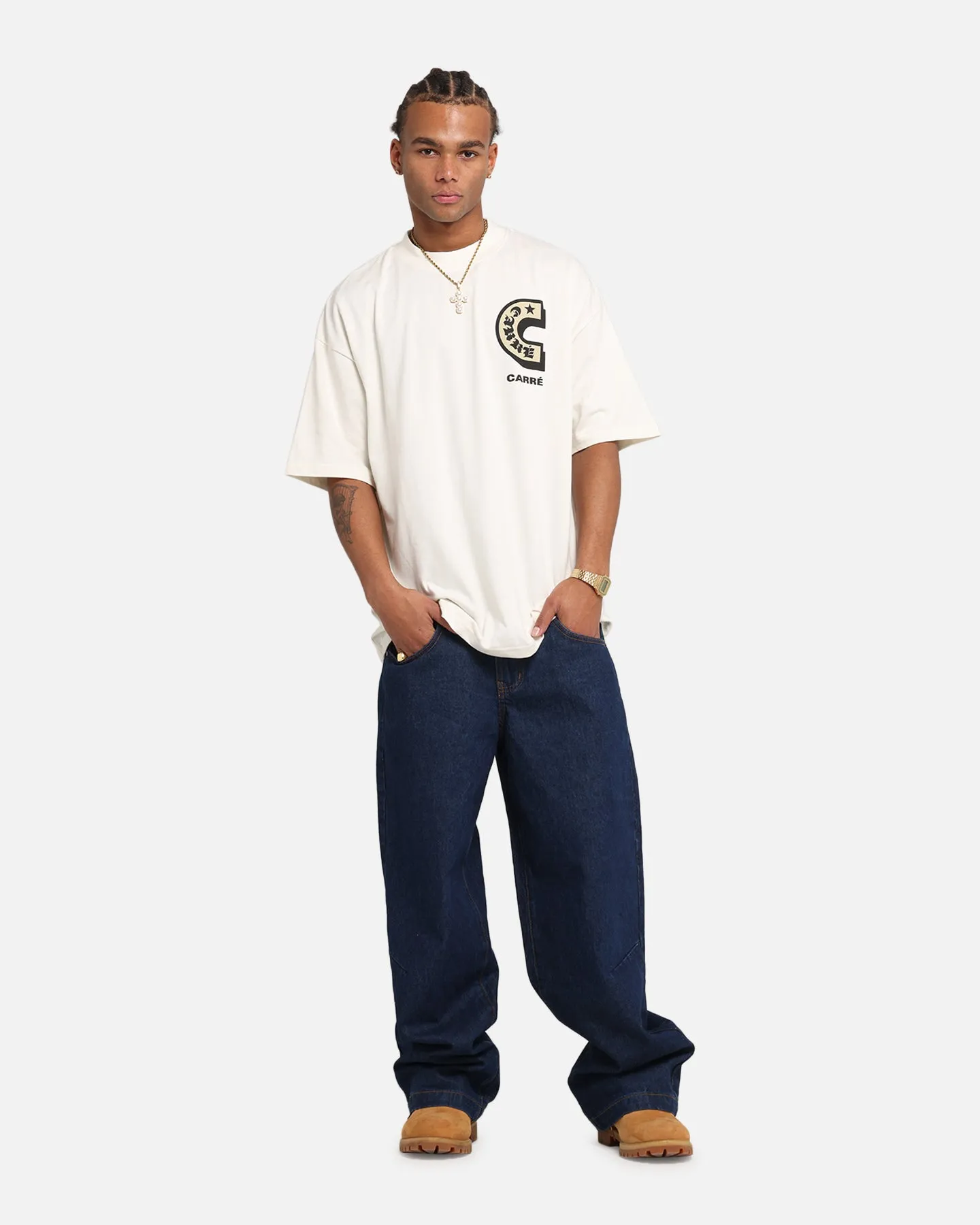 Carre Sacred Letter Mock Neck T-Shirt Off White sold by Culture Kings product image thumbnail 2
