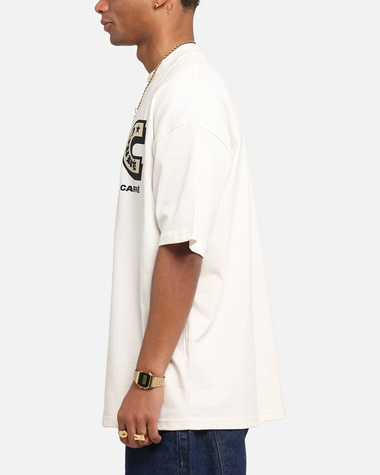 Carre Sacred Letter Mock Neck T-Shirt Off White sold by Culture Kings product image thumbnail 5