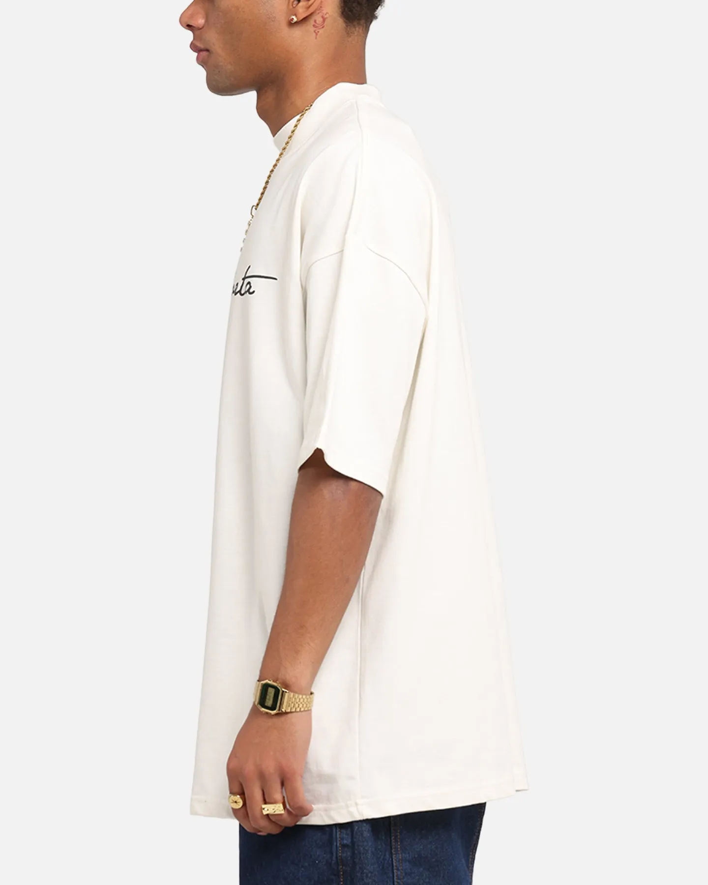 Saint Morta Scripture Mock Neck T-Shirt Off White sold by Culture Kings product image thumbnail 5