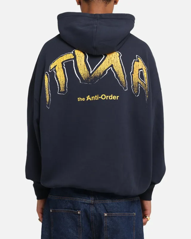 The Anti Order Anti Collegate Boxy Hoodie Navy sold by Culture Kings