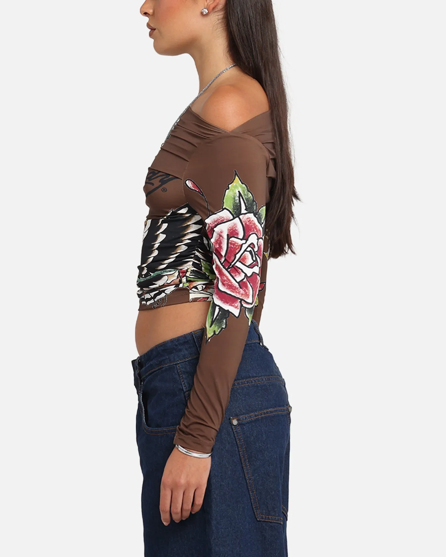 Ed Hardy Women's Eagle Long Sleeve T-Shirt Brown sold by Culture Kings product image thumbnail 5