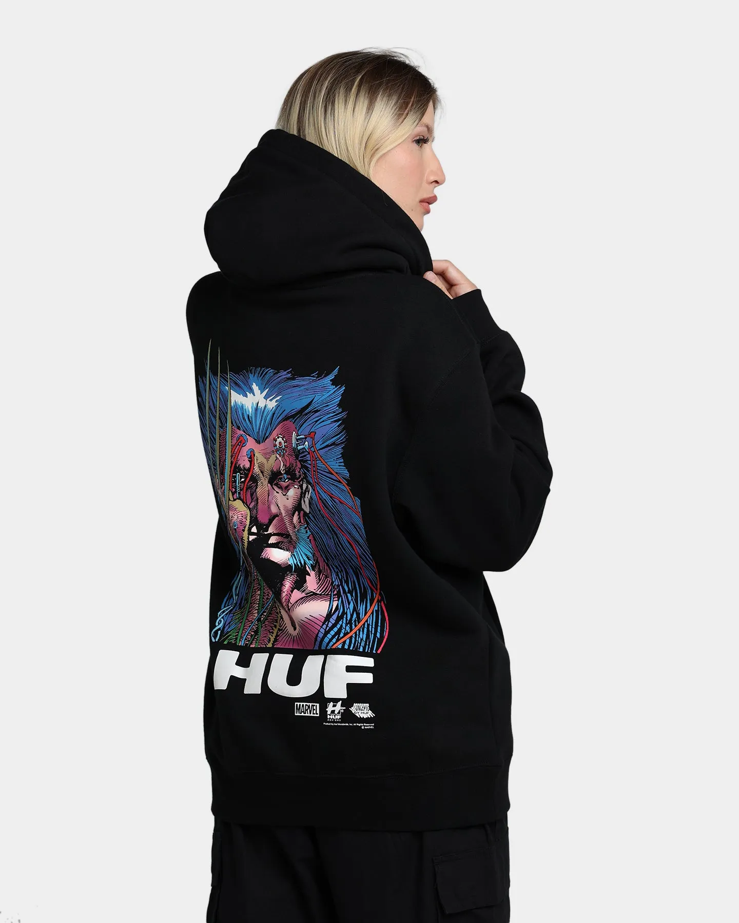 HUF X Marvel Weapon X Hoodie Black sold by Culture Kings