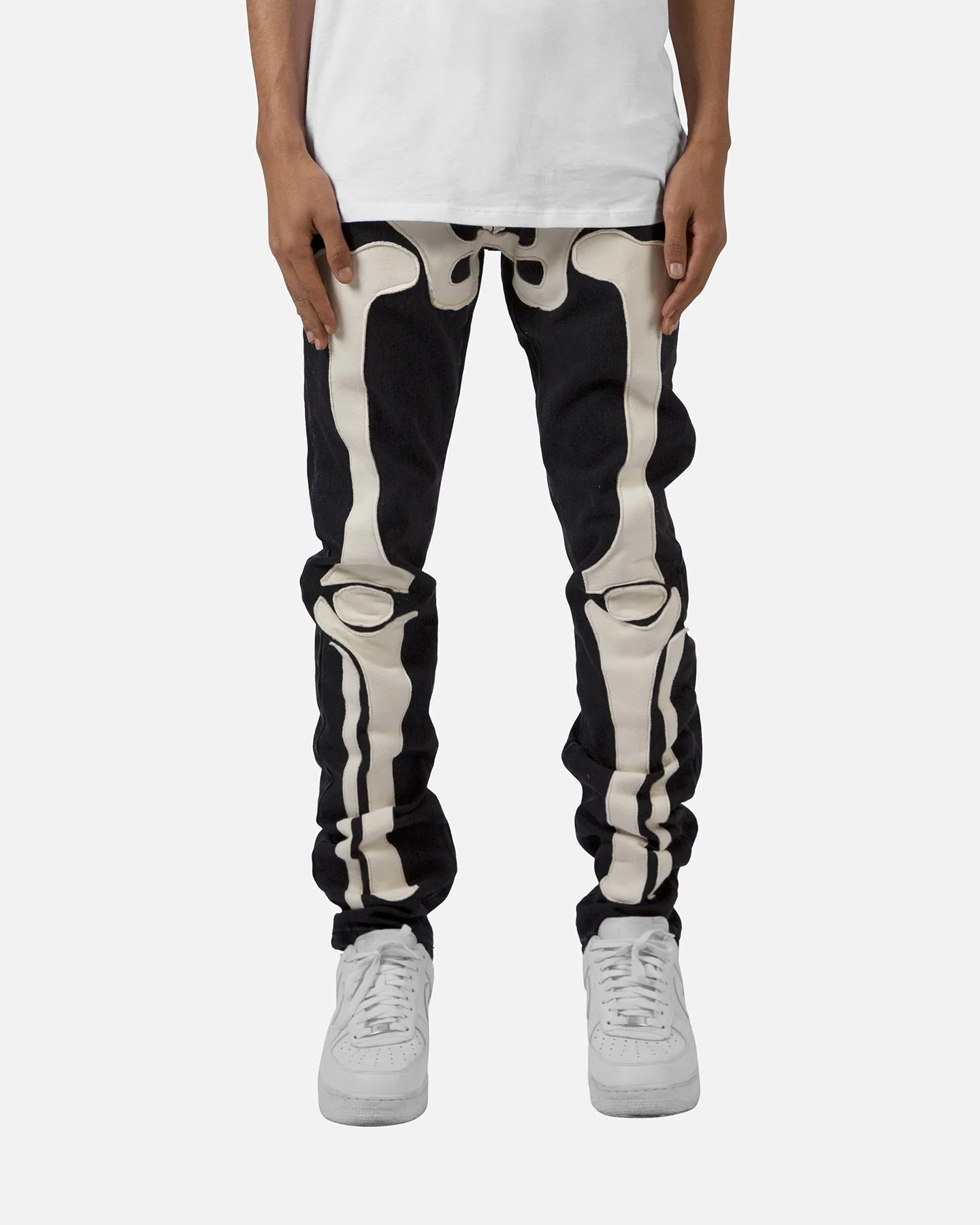 MNML D184 Skeleton Straight Denim Pants Black/White sold by Culture Kings product image thumbnail 2