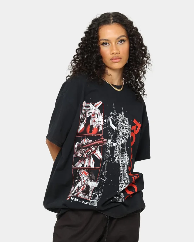 American Thrift X Robotech VFIJ Vintage T-Shirt Washed Black sold by Culture Kings