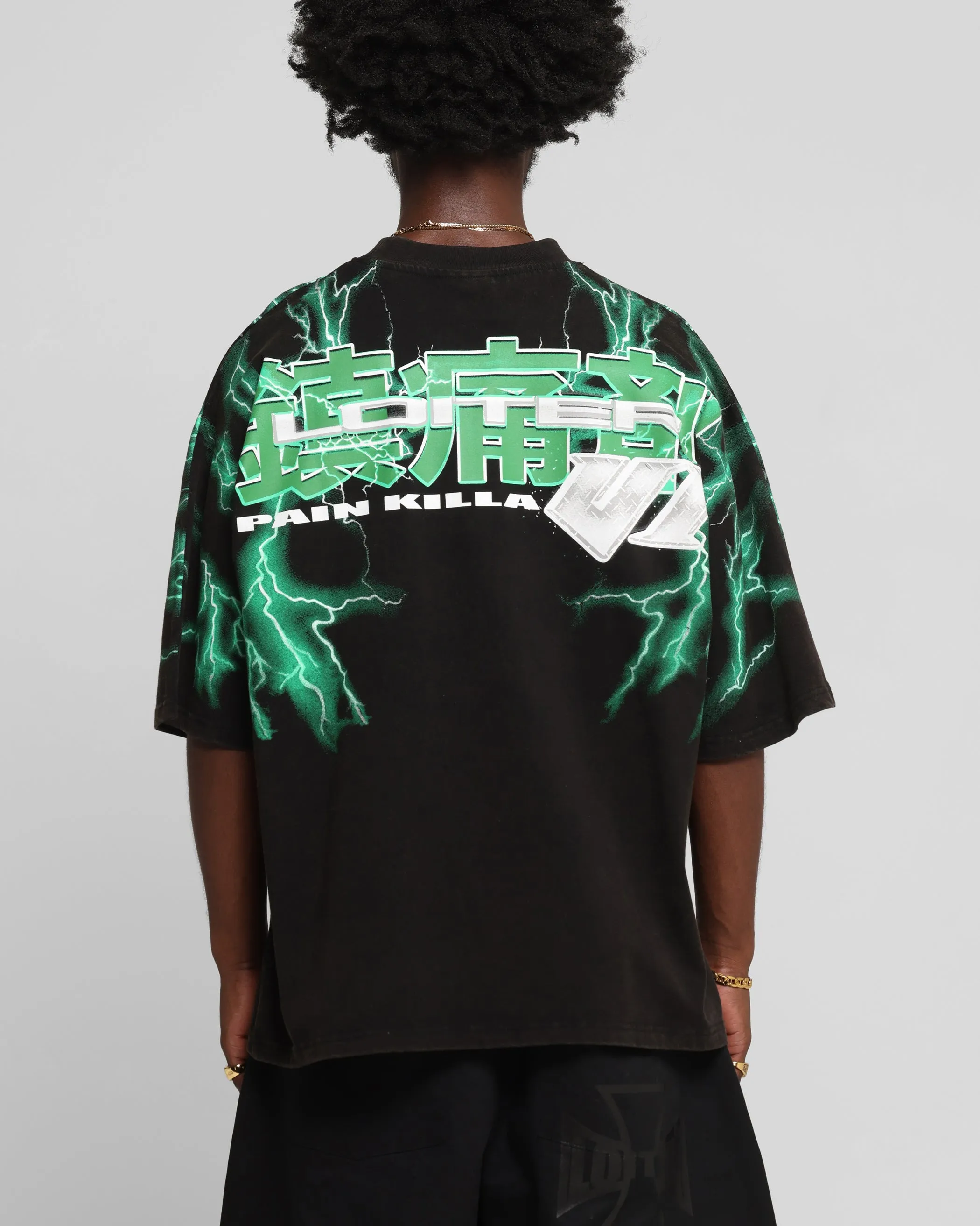 Loiter Greaser Vintage T-Shirt Black/Green sold by Culture Kings product image thumbnail 2