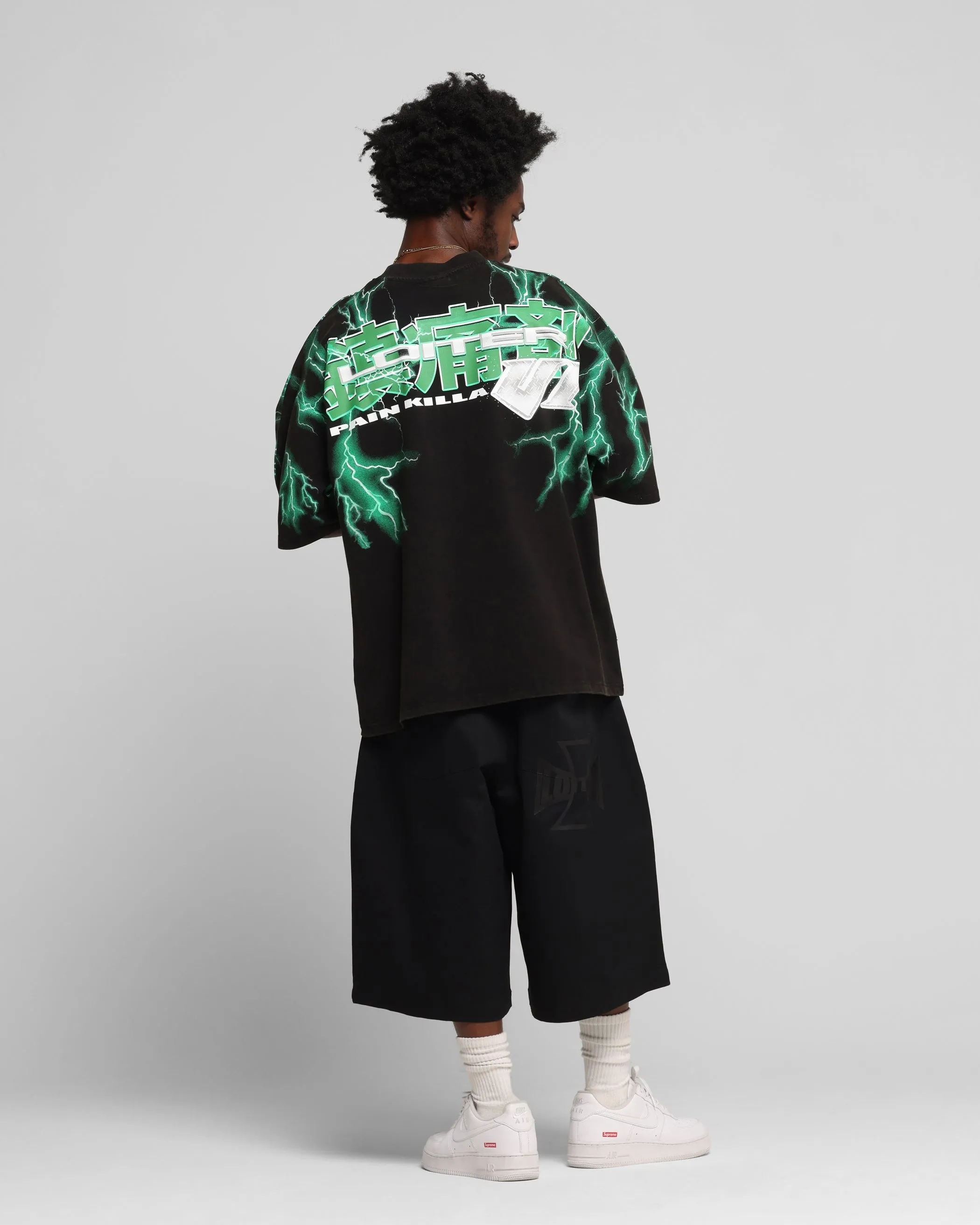 Loiter Greaser Vintage T-Shirt Black/Green sold by Culture Kings product image thumbnail 4