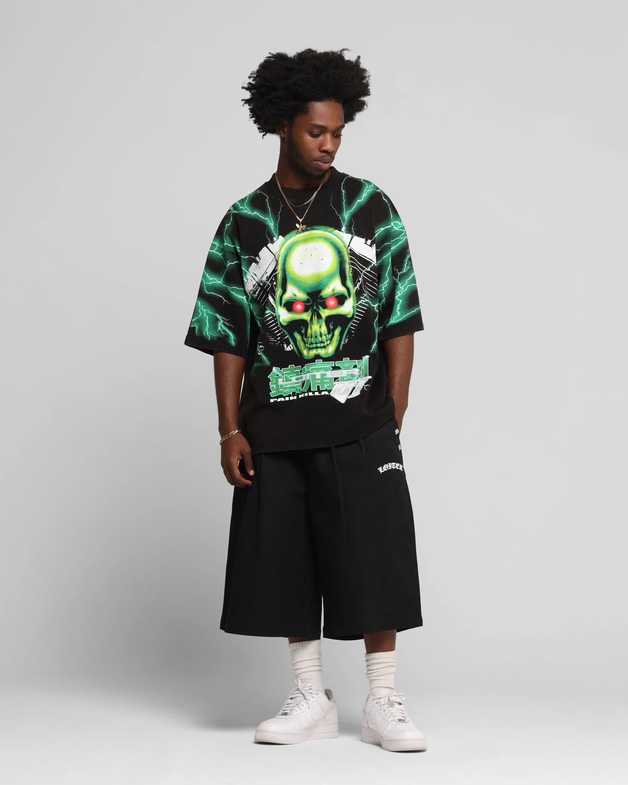 Loiter Greaser Vintage T-Shirt Black/Green sold by Culture Kings product image thumbnail 3