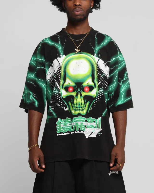 Loiter Greaser Vintage T-Shirt Black/Green made by Culture Kings