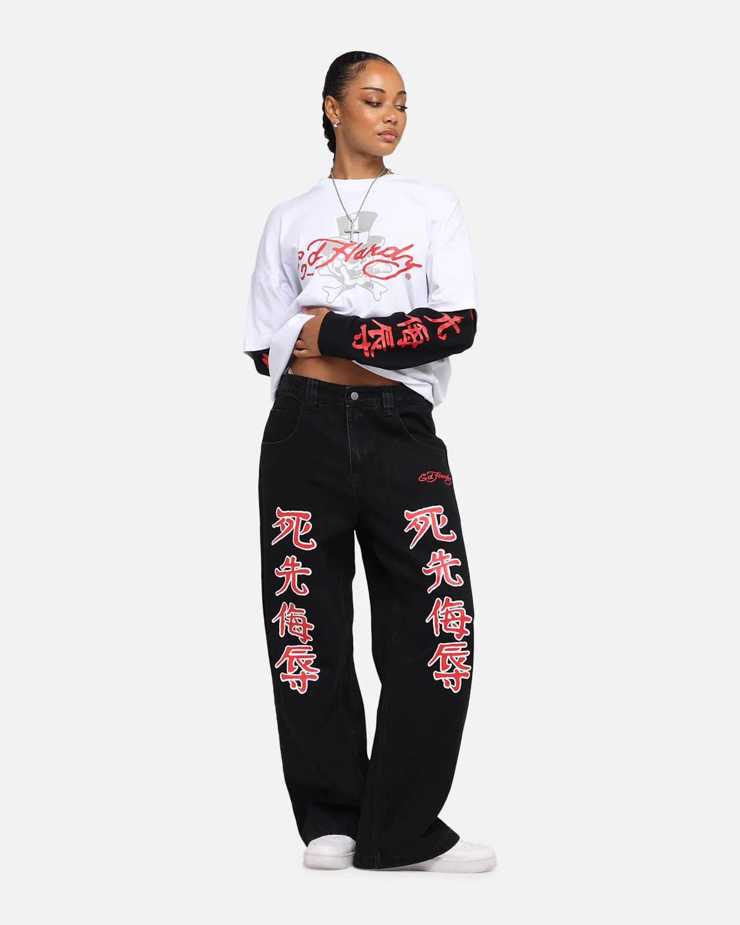 Ed Hardy Skull Layered Long Sleeve T-Shirt White sold by Culture Kings product image thumbnail 4