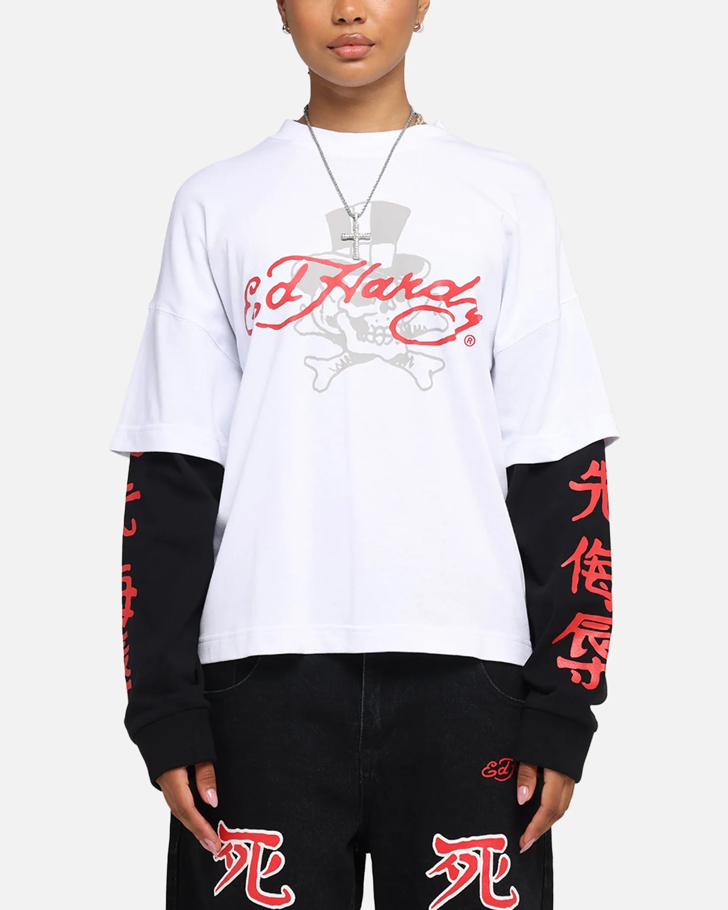 Ed Hardy Skull Layered Long Sleeve T-Shirt White sold by Culture Kings product image thumbnail 2
