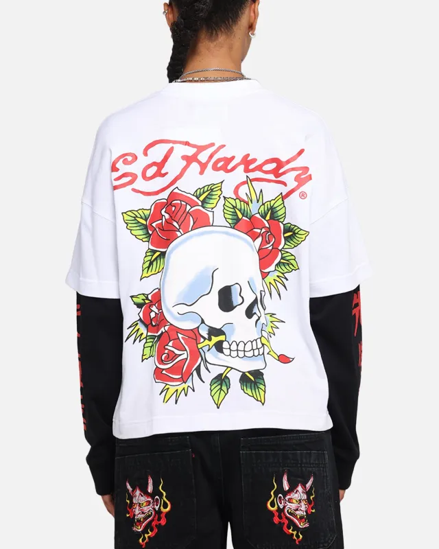 Ed Hardy Skull Layered Long Sleeve T-Shirt White sold by Culture Kings