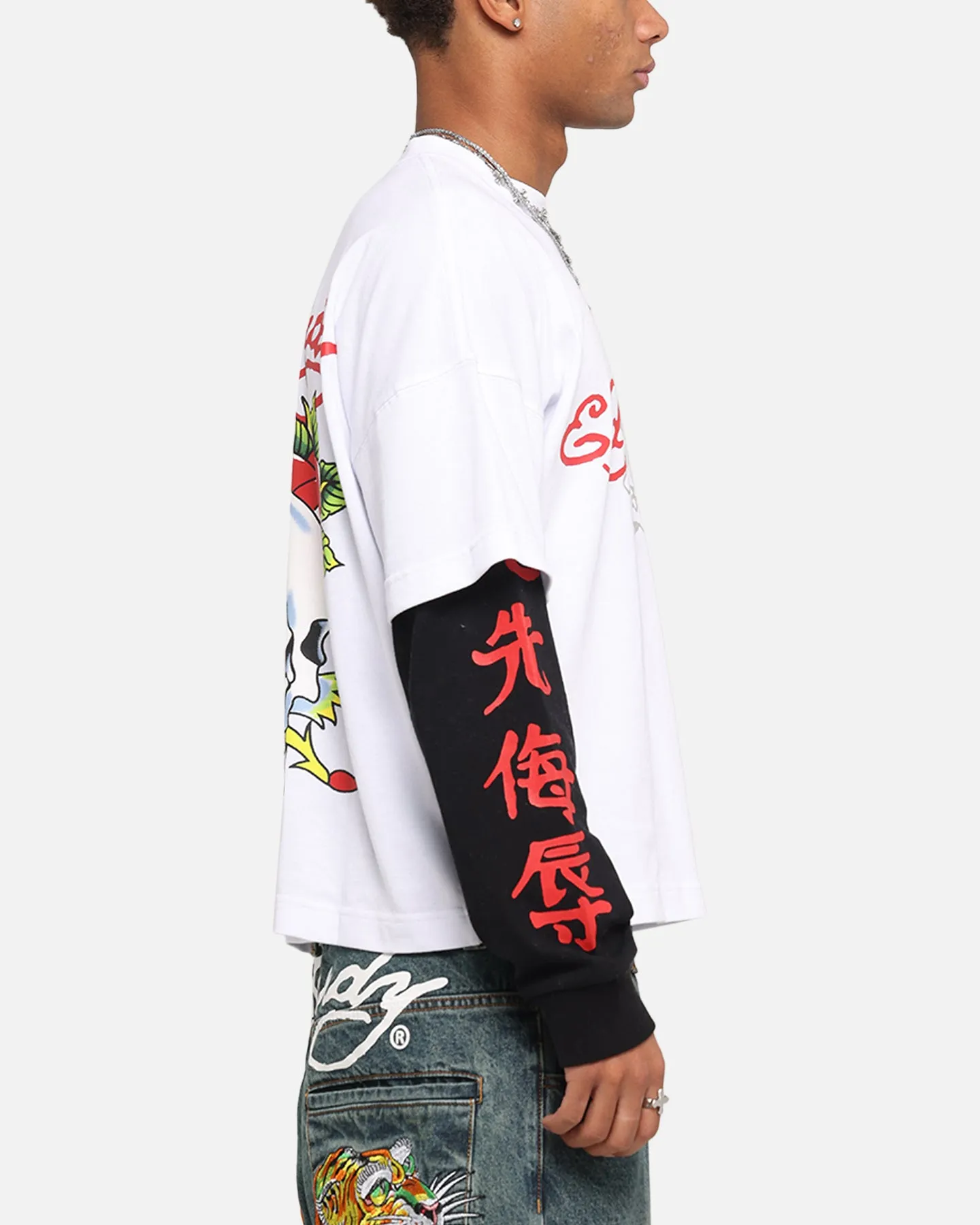 Ed Hardy Skull Layered Long Sleeve T-Shirt White sold by Culture Kings product image thumbnail 5