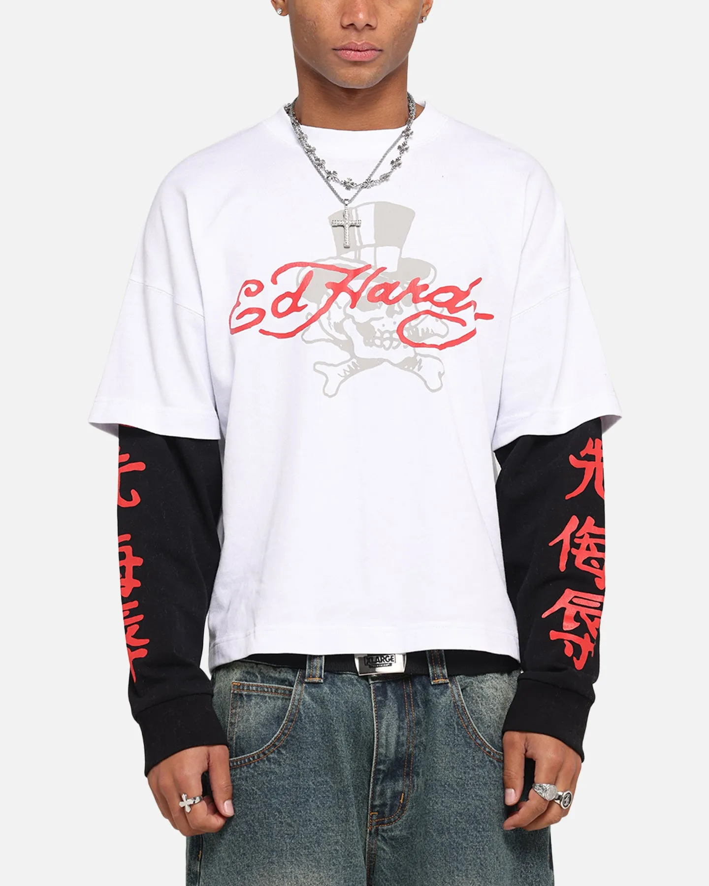 Ed Hardy Skull Layered Long Sleeve T-Shirt White sold by Culture Kings product image thumbnail 2