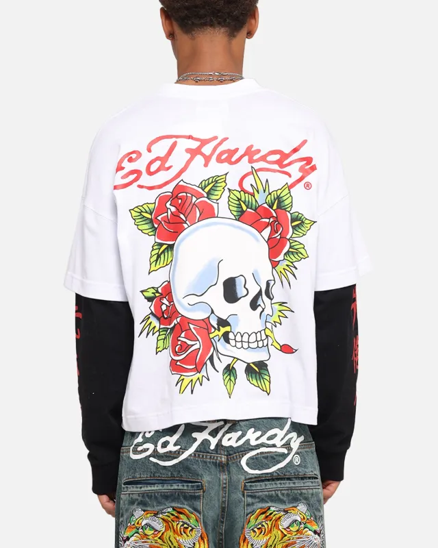 Ed Hardy Skull Layered Long Sleeve T-Shirt White sold by Culture Kings