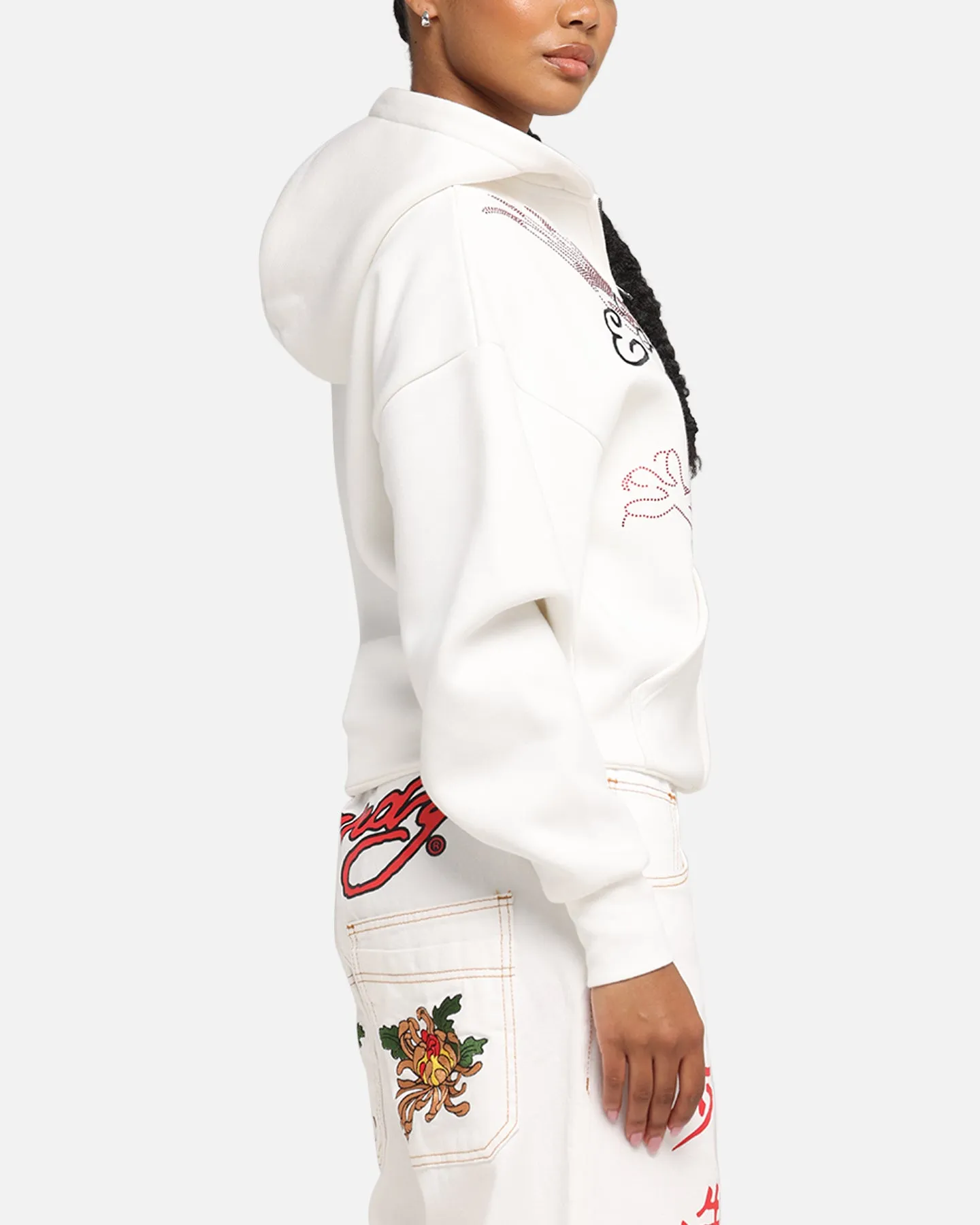 Ed Hardy Eagle Rhinestone Zip Hoodie Off White sold by Culture Kings product image thumbnail 4